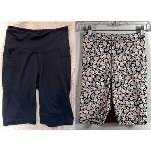 Levi’s & Danskin Floral Print Black Biker Shorts Bundle XS